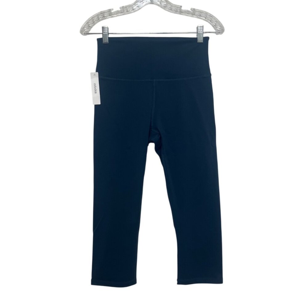 Ododos High Waisted Cropped Leggings Medium Navy Blue New Workout Activewear Gym